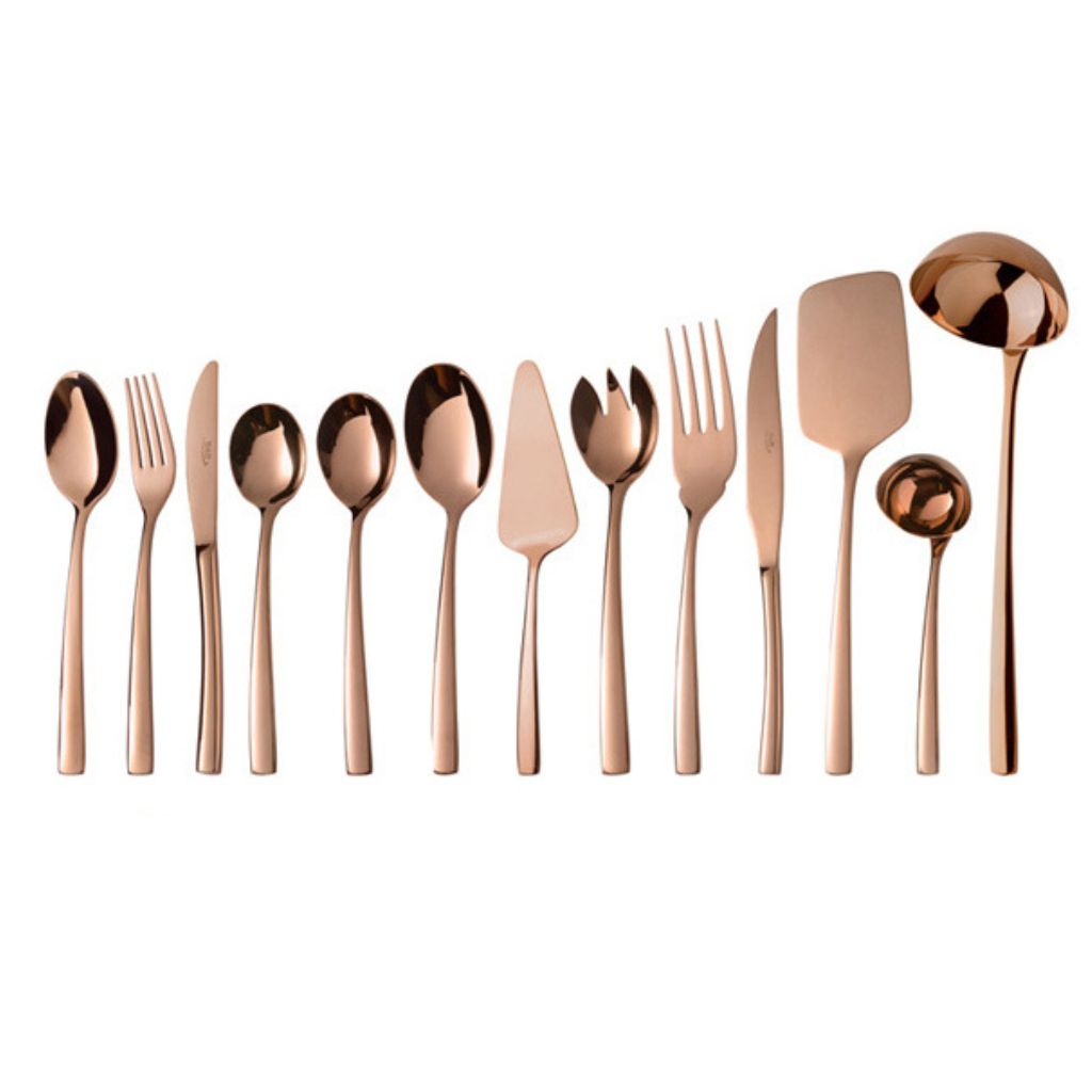 سرویس قاشق چنگال 148 پارچه ناب استیل رزگلد